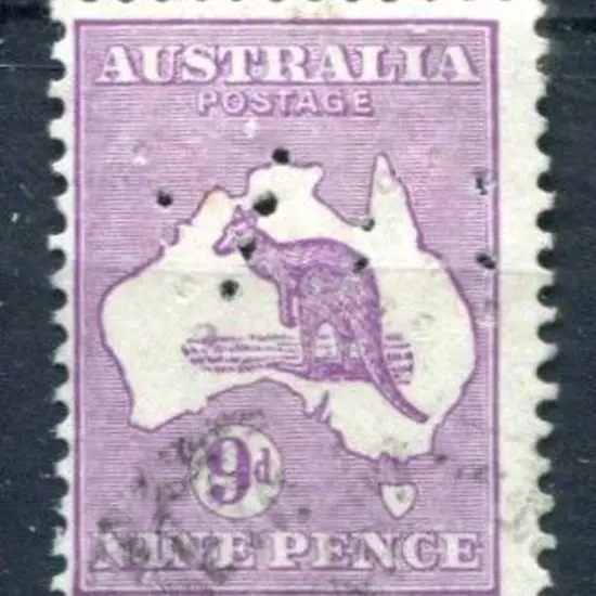 1931-47 CofA 9d violet with "shading breaks over ...