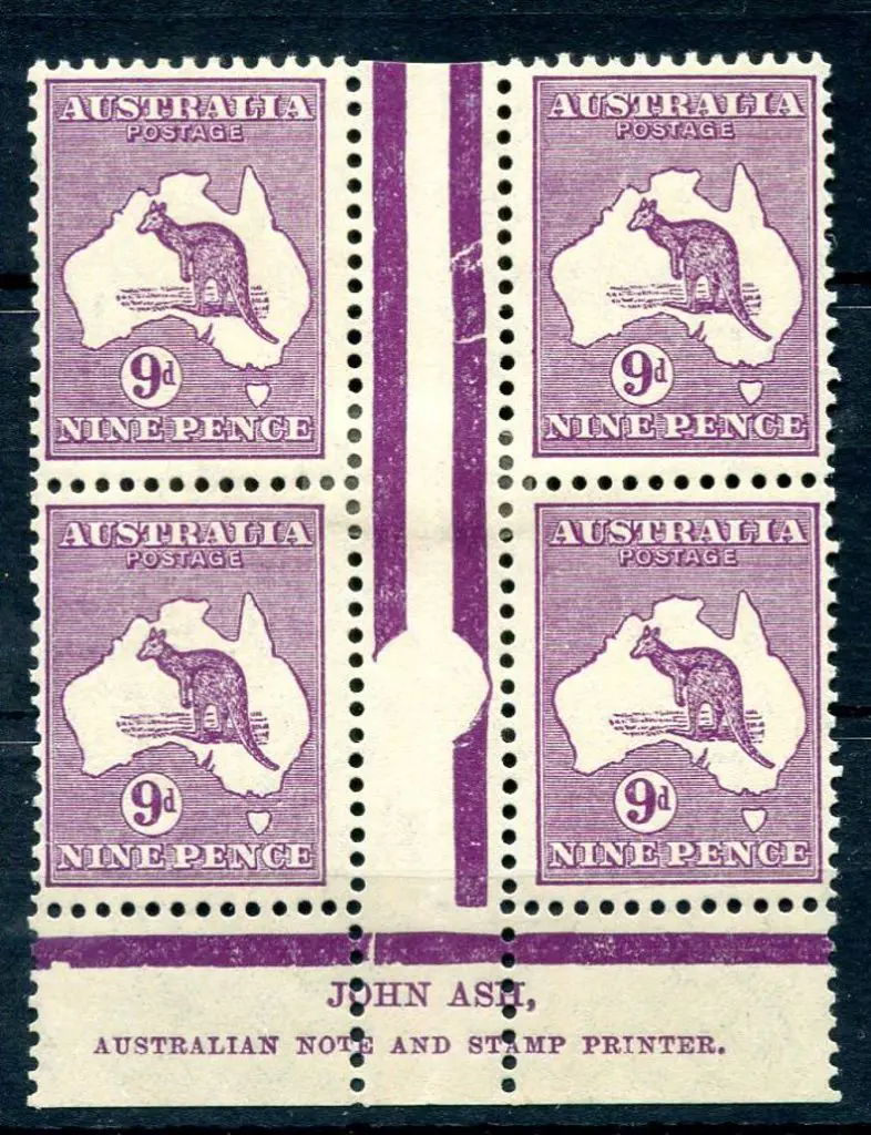1931-47 CofA 9d deep bright violet, Plate 3, ... Image 1++