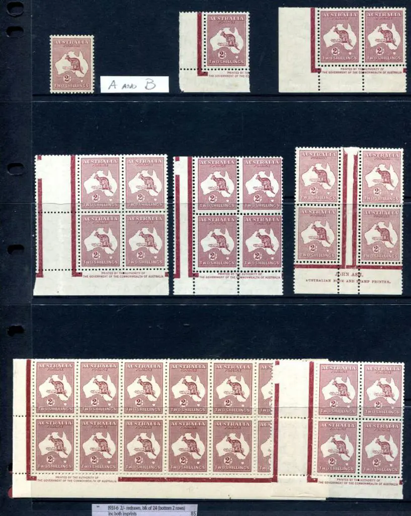 1931-47 CofA 2/- maroon Die II MUH single & MUH ... Image 1++