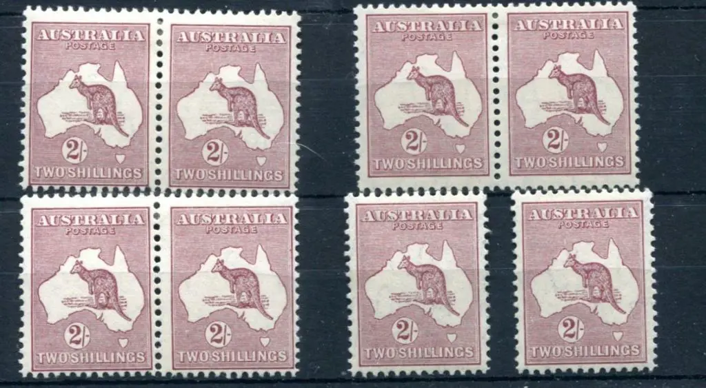 1931-47 CofA 2/- maroon Die II with 3 horiz pairs ... Image 1++