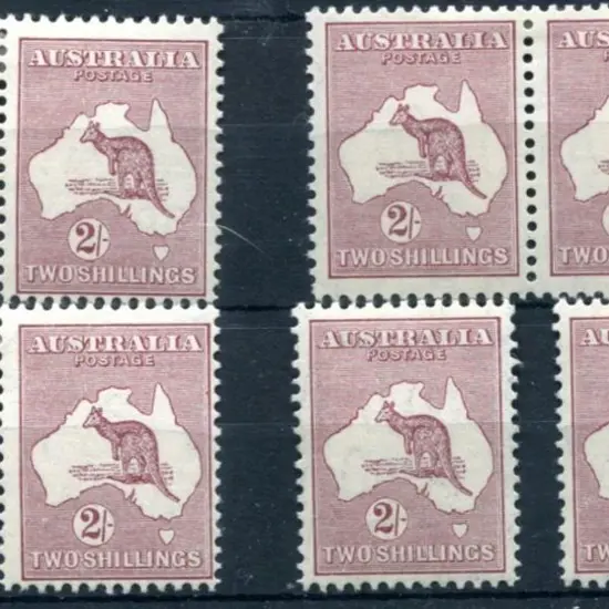 1931-47 CofA 2/- maroon Die II with 3 horiz pairs ...
