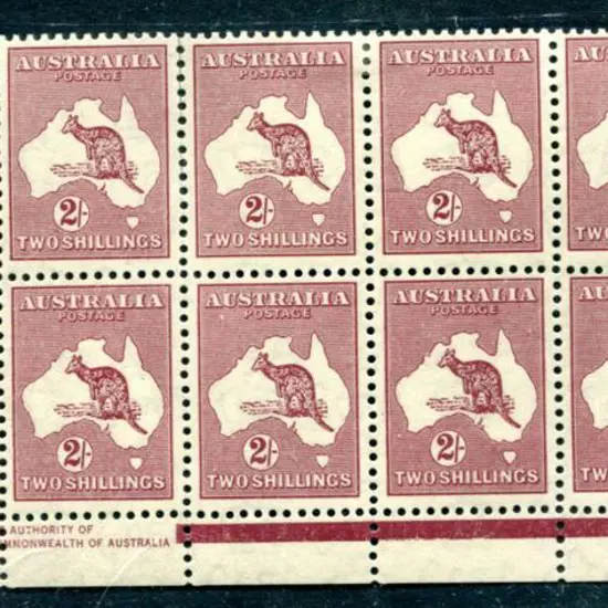 1931-47 CofA 2/- maroon redrawn Die (1945) bottom ...