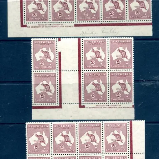 1931-47 CofA 2/- maroon redrawn Die (1945) in 3 ...