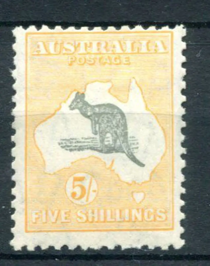 1931-47 CofA 5/- grey & yellow-orange with ... Image 1++