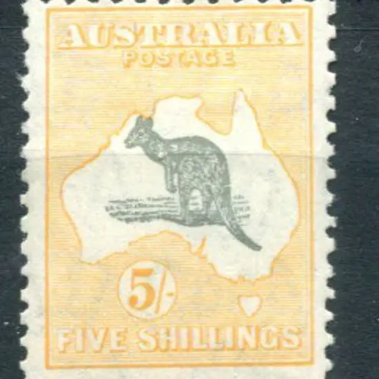 1931-47 CofA 5/- grey & yellow-orange with ...
