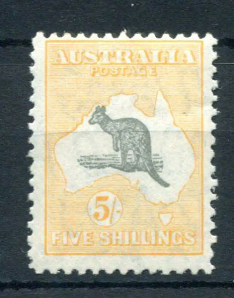 1931-47 CofA 5/- grey & yellow. MVLH, centred ... Image 1++