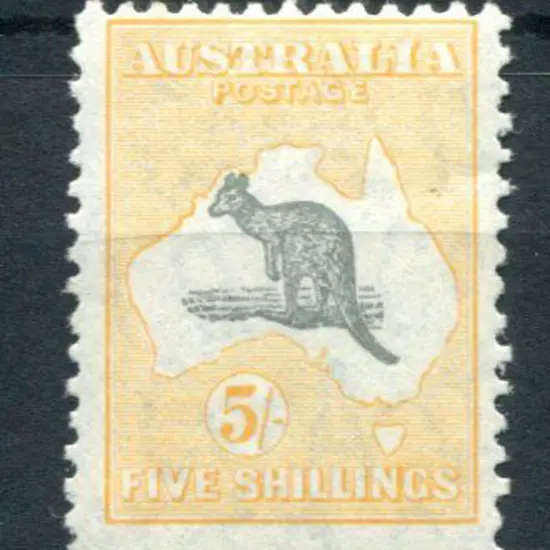 1931-47 CofA 5/- grey & yellow. MVLH, centred ...