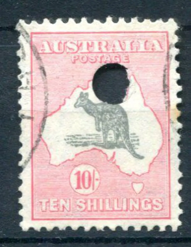 1931-47 CofA 10/- grey & pink with Telegraph ... Image 1++