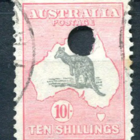 1931-47 CofA 10/- grey & pink with Telegraph ...