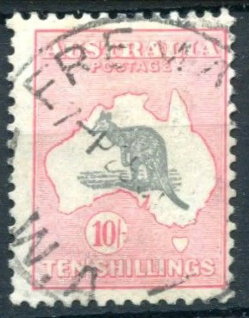 1931-47 CofA 10/- grey & pink with "Broken coast ... Image 1++