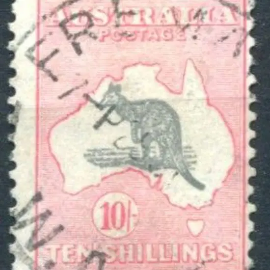 1931-47 CofA 10/- grey & pink with "Broken coast ...