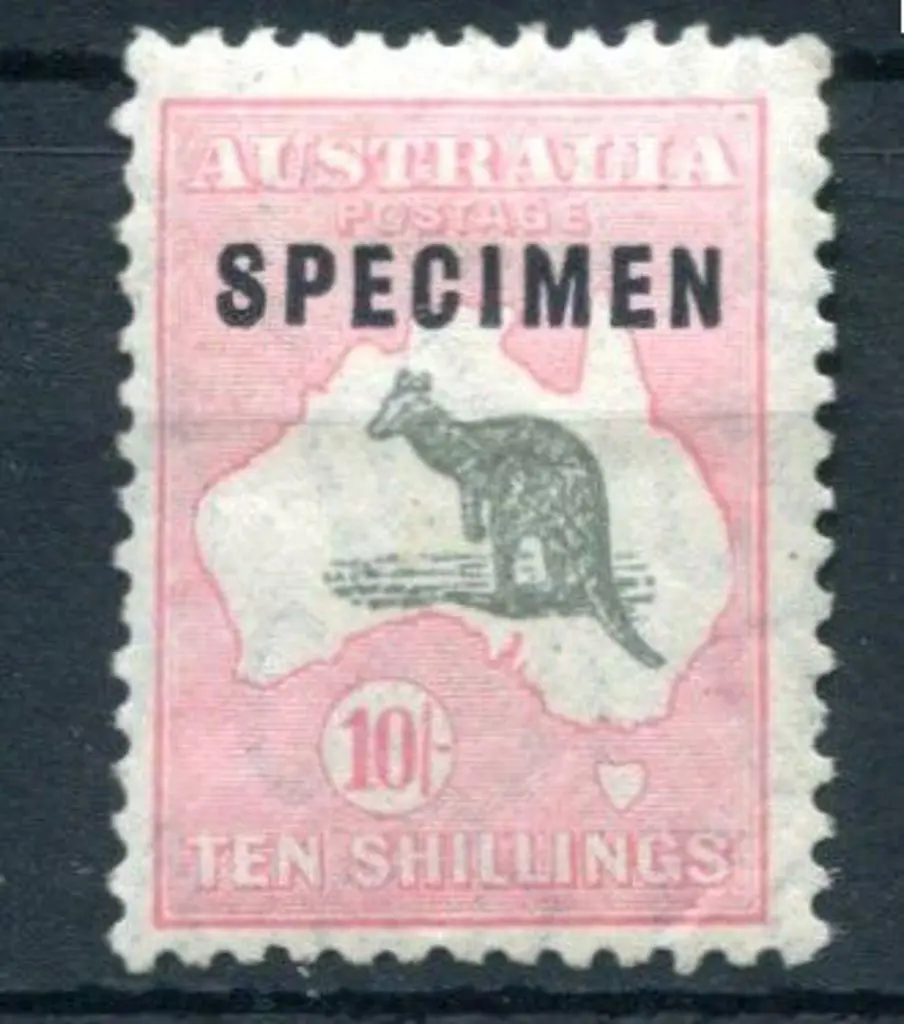 1931-47 CofA 10/- grey & pink, ovptd "SPECIMEN" ... Image 1++