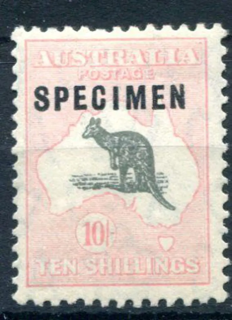 1931-47 CofA 10/- grey & pink ovptd "SPECIMEN" ... Image 1++