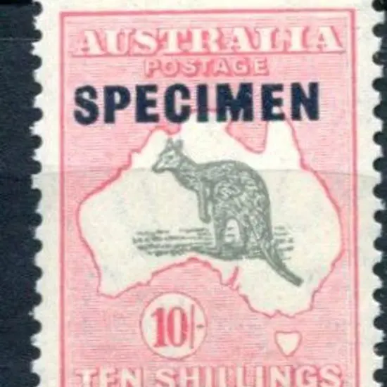 1931-47 CofA 10/- grey & aniline-pink ovptd ...