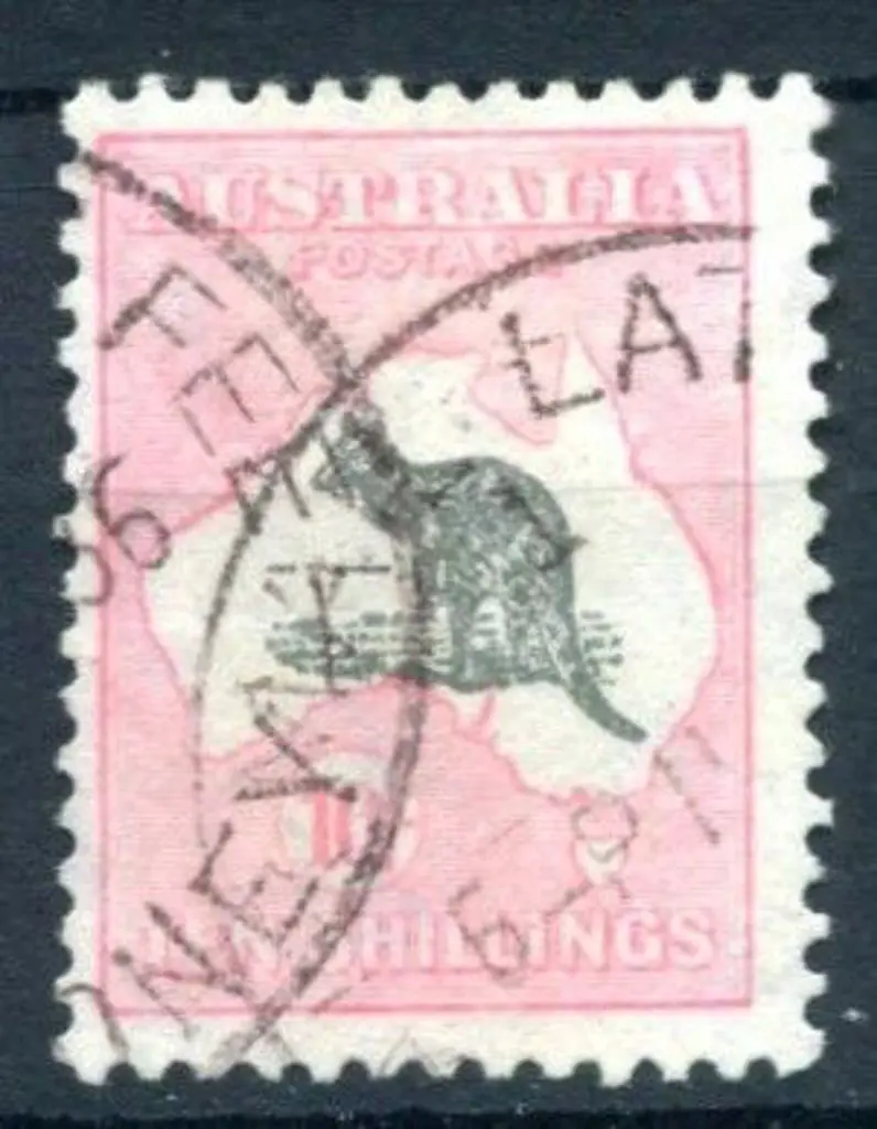 1931-47 CofA 10/- dark grey & aniline pink with ... Image 1++