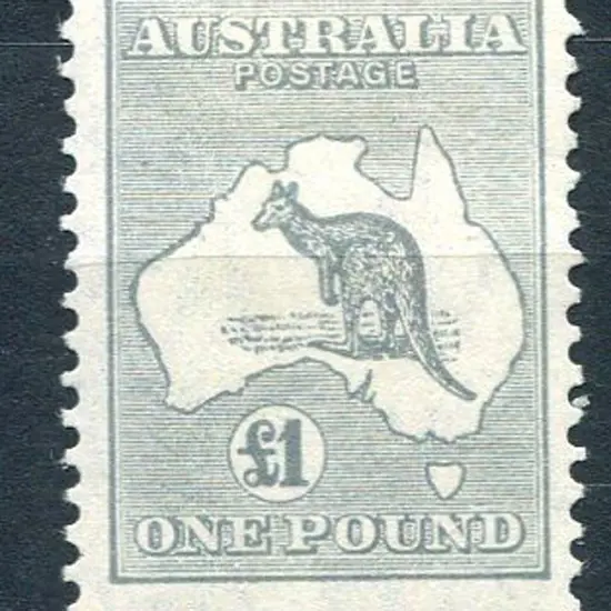 1931-47 CofA £1 grey. MLH, centred slightly high. ...
