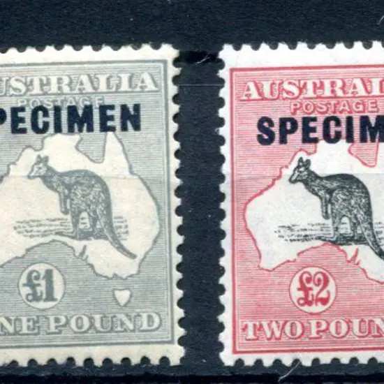 1931-47 CofA £1 & £2 ovptd "SPECIMEN" type D. Both ...
