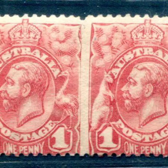 1913-14 1d Engraved 1d rose-red horizontal pair ...