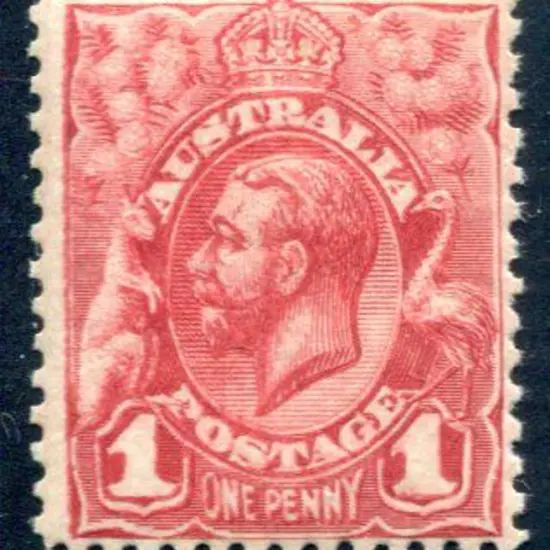 1913-14 1d Engraved 1d carmine-red with "kiss ...