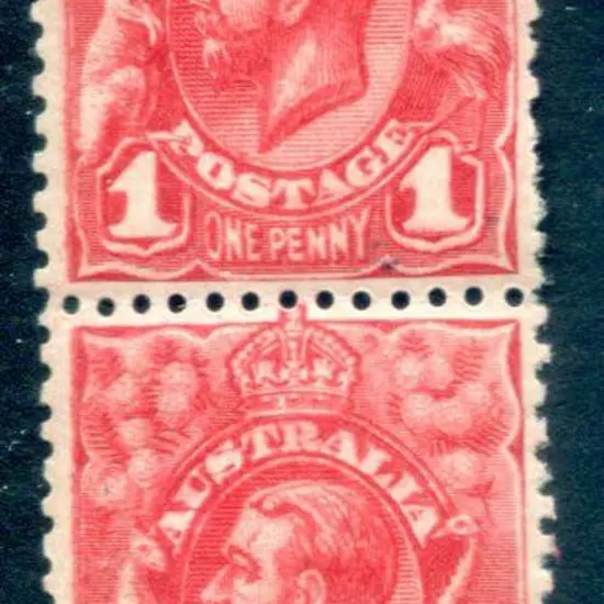 1913-14 1d Engraved 1d bright scarlet vert pair ...