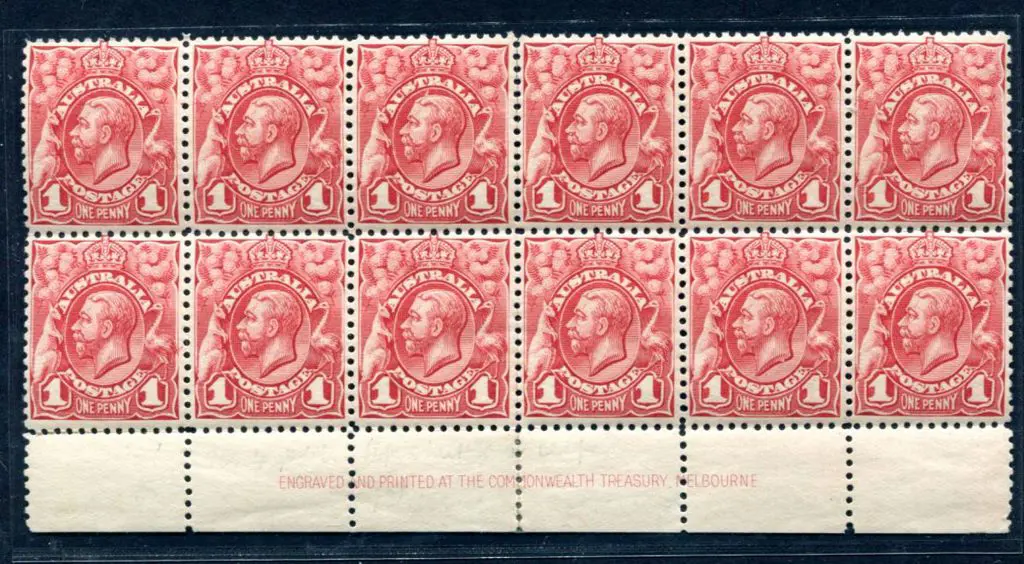 1913-14 1d Engraved 1d bright scarlet, Plate 4 ... Image 1++