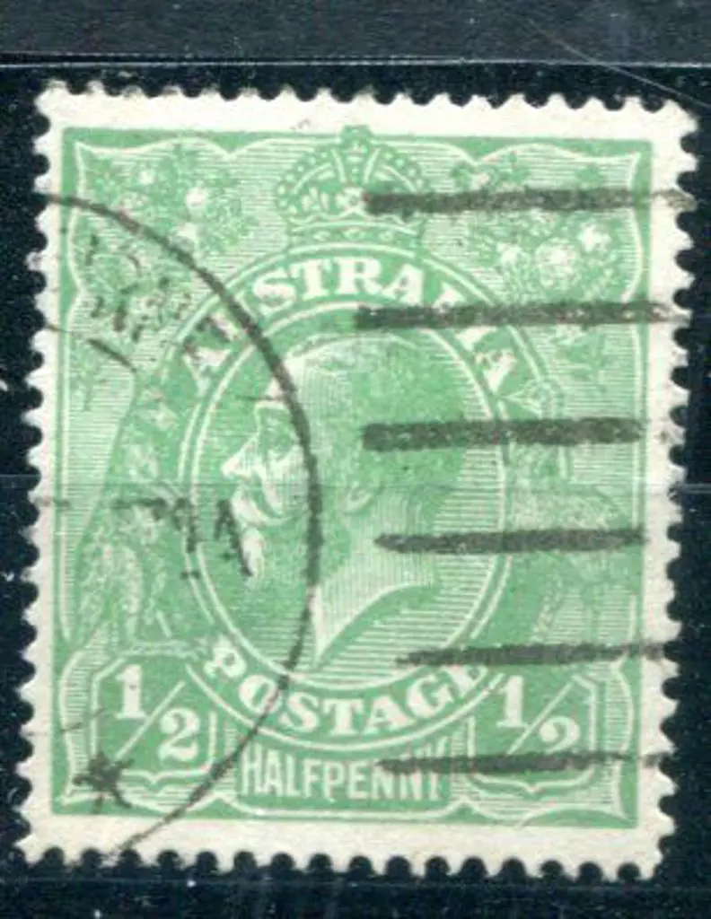 1914-20 Single watermark ½d blue-green with ... Image 1++