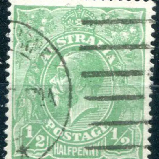 1914-20 Single watermark ½d blue-green with ...