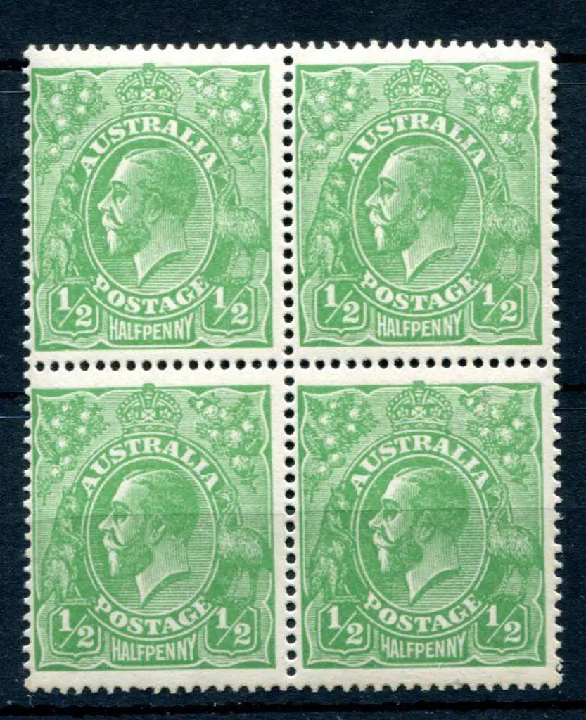 1914-20 Single watermark ½d emerald with inverted ... Image 1++