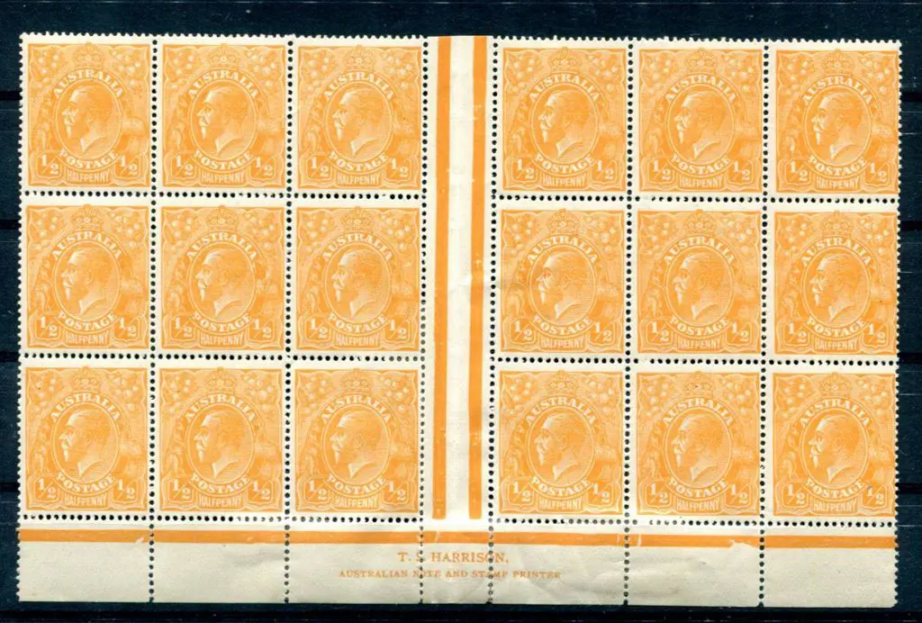 1914-20 Single watermark ½d orange, electro 6 ... Image 1++
