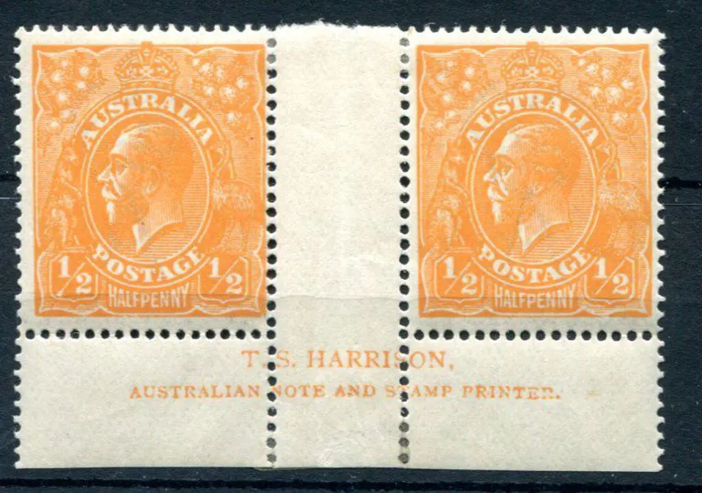 1914-20 Single watermark ½d bright orange, electro ... Image 1++