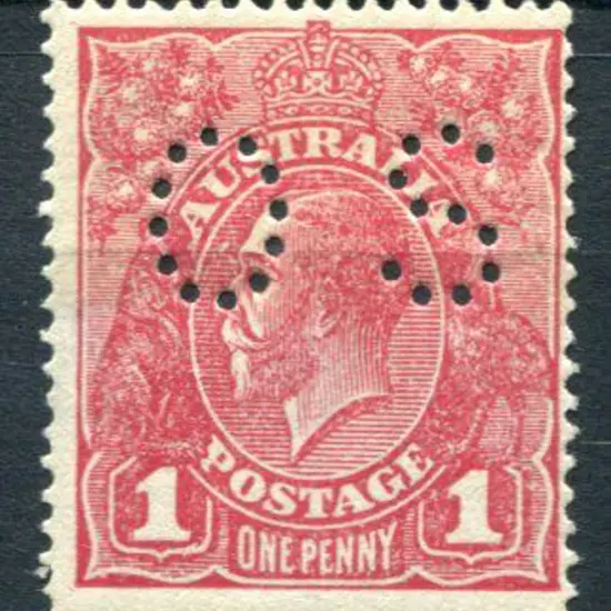 1914-20 Single watermark 1d brownish-red on rough ...