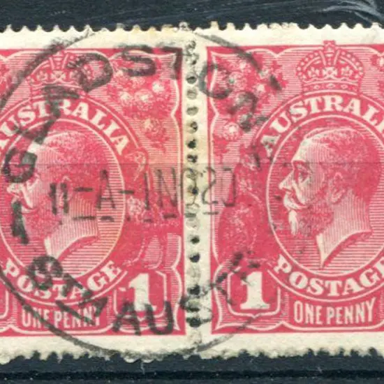 1914-20 Single watermark 1d carmine-aniline "dot ...