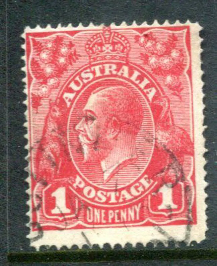 1914-20 Single watermark 1d carmine-red (G1) with ... Image 1++