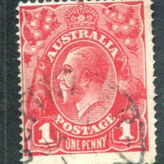 1914-20 Single watermark 1d carmine-red (G1) with ...