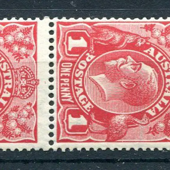 1914-20 Single watermark 1d carmine-red in top ...