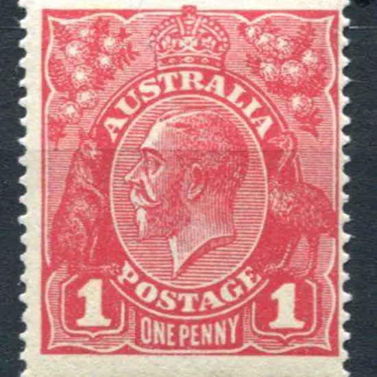 1914-20 Single watermark 1d carmine-red with ...