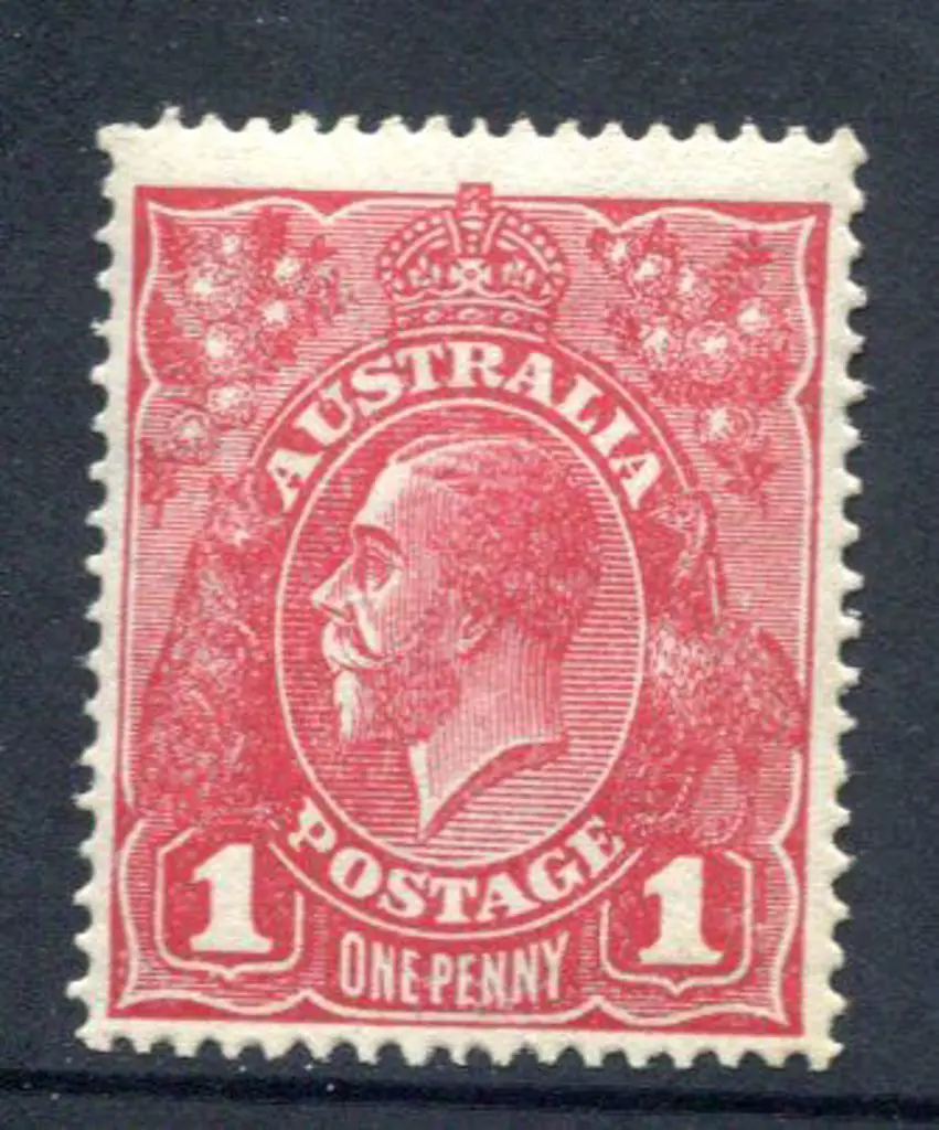 1914-20 Single watermark 1d carmine-rose (G74) on ... Image 1++