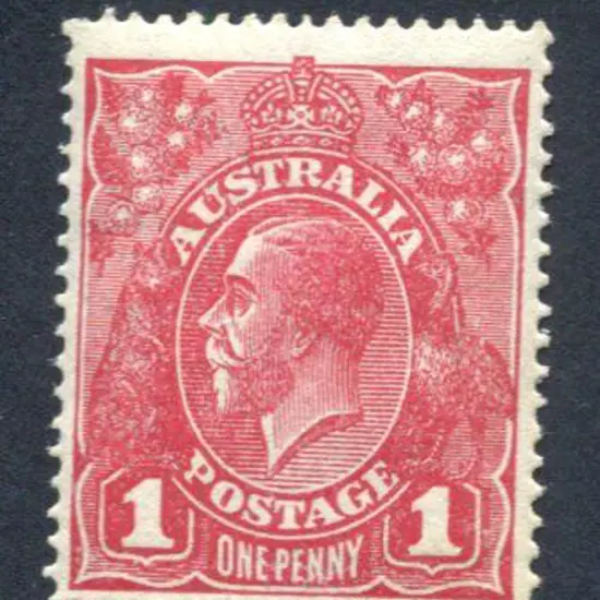 1914-20 Single watermark 1d carmine-rose (G74) on ...