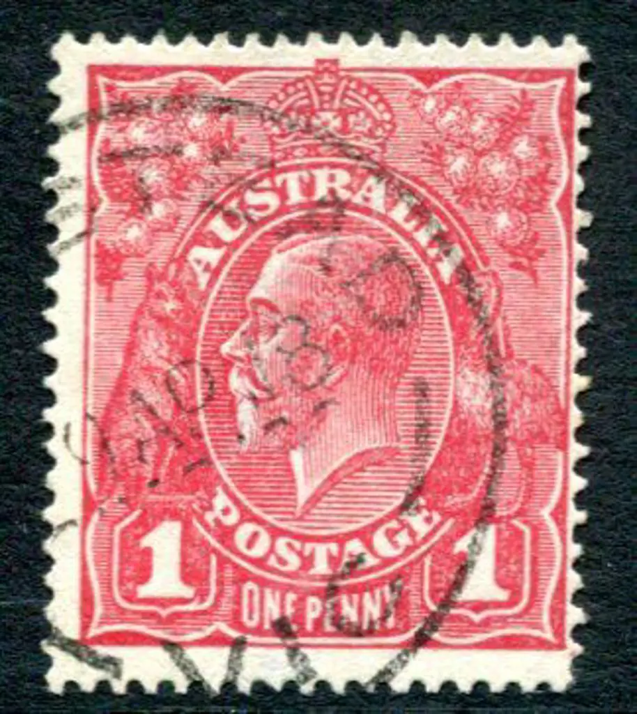 1914-20 Single watermark 1d damson (G70½) on rough ... Image 1++