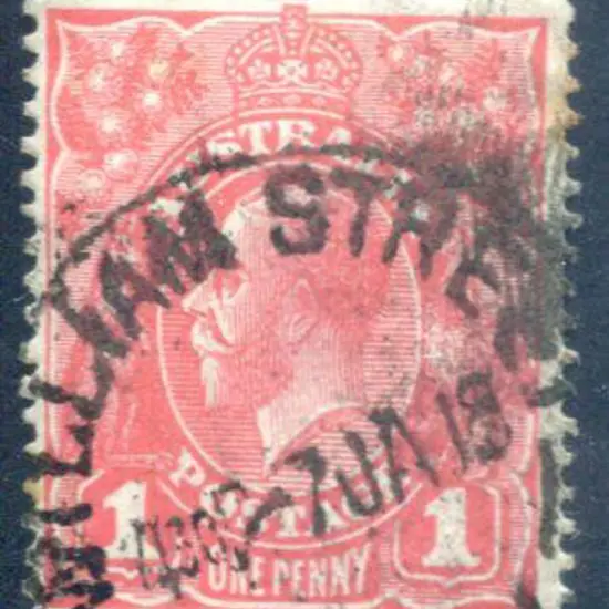 1914-20 Single watermark 1d deep pink salmon ...