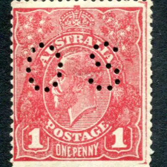 1914-20 Single watermark 1d dull red on rough ...