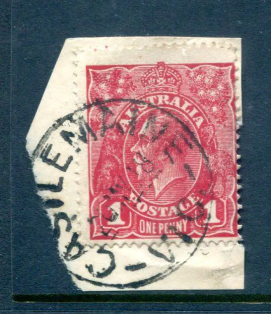 1914-20 Single watermark 1d maroon (G77) on rough ... Image 1++