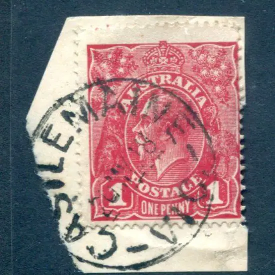 1914-20 Single watermark 1d maroon (G77) on rough ...