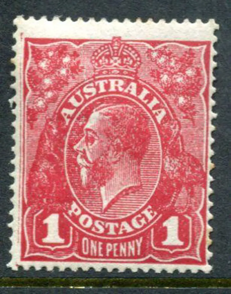 1914-20 Single watermark 1d maroon, MLH centred ... Image 1++