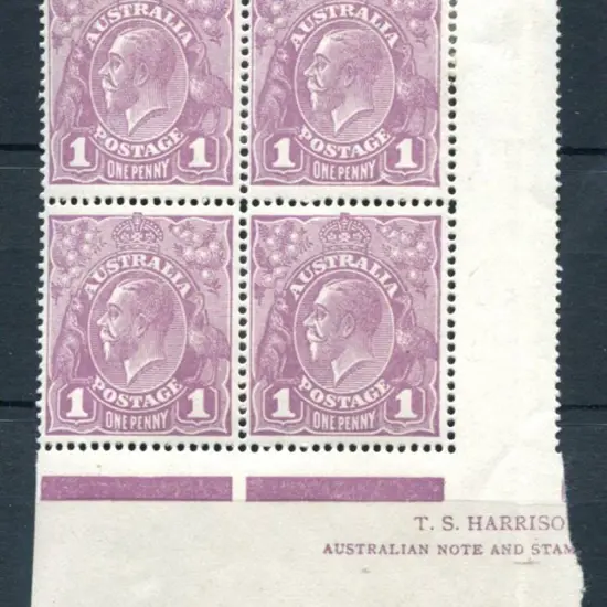 1914-20 Single watermark 1d pale violet from left ...