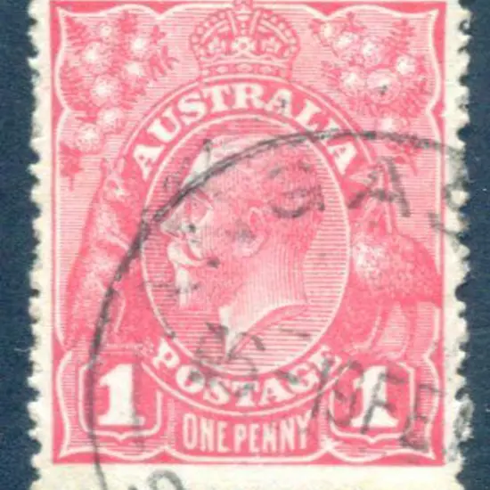 1914-20 Single watermark 1d pink (G28) with ...