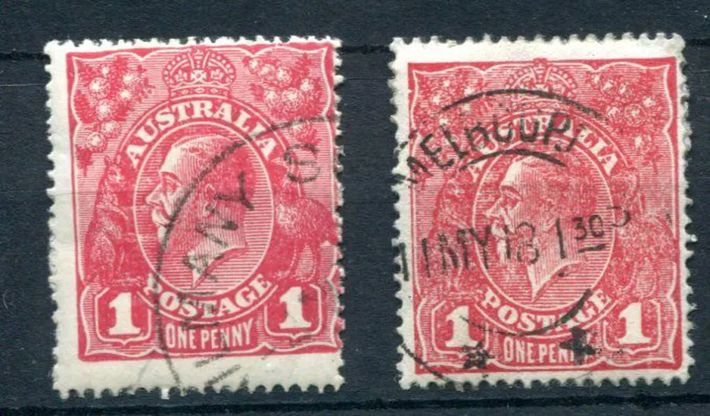 1914-20 Single watermark 1d red, Die II ... Image 1++