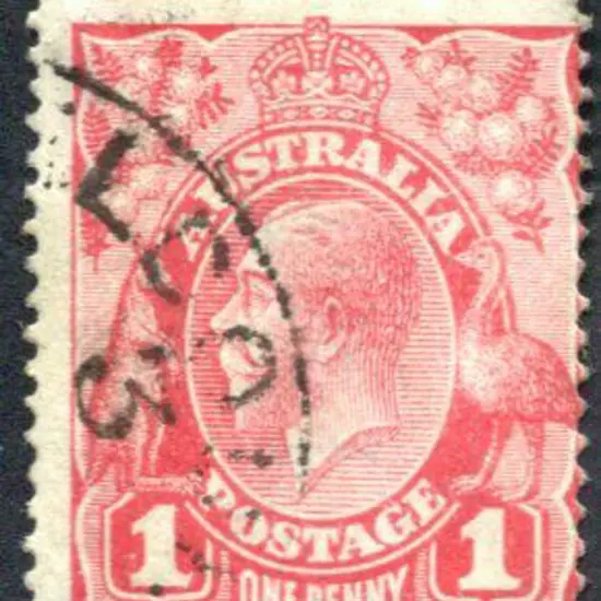 1914-20 Single watermark 1d rose-carmine with dry ...
