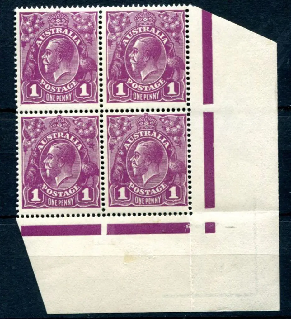 1914-20 Single watermark 1d violet lower right ... Image 1++