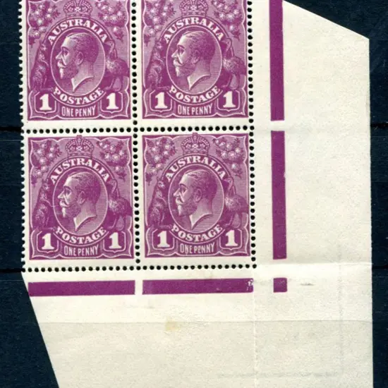 1914-20 Single watermark 1d violet lower right ...